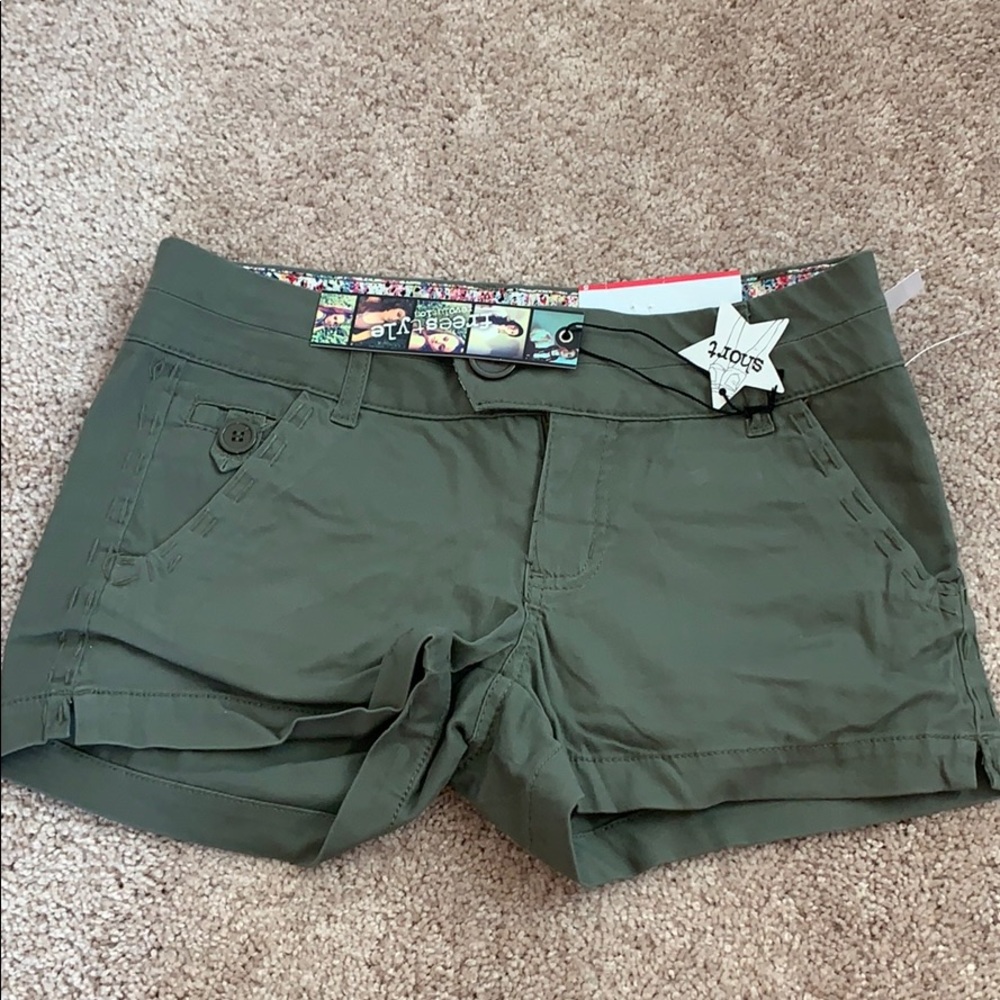 Dark green shorts NWT